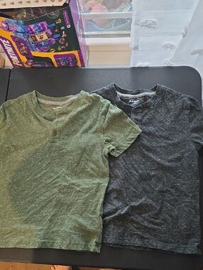 Old Navy Kids Short-Sleeve Henley Tee Set - Green & Charcoal